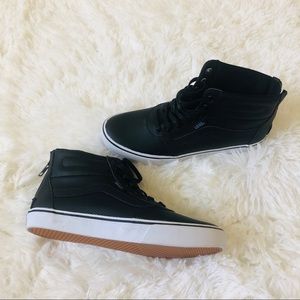 Vans Black Leather High Tops